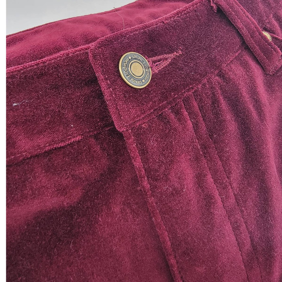 Newport News Red Velvet Cotton Jeans 6 New - Picture 3 of 5